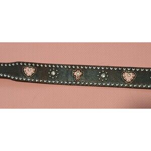 Nocona Girls Western Belt Pink Hearts, Crosses , Rhinestones Silver Buckle 22